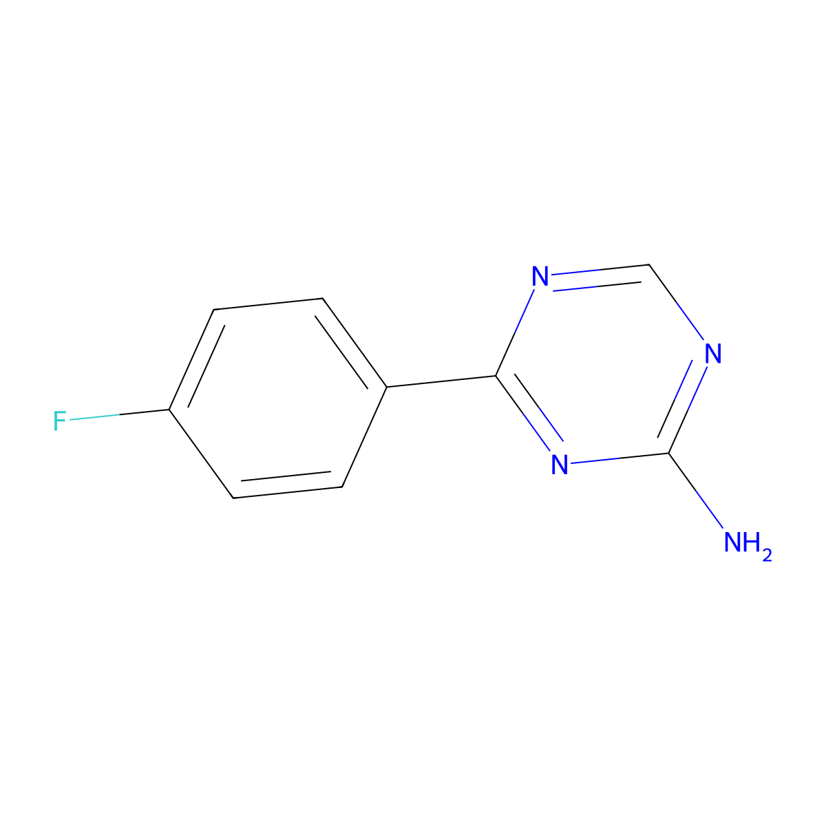 4-(4-Fluorophenyl)-1,3,5-triazin-2-amine molecular structure, CAS 1341941-49-8