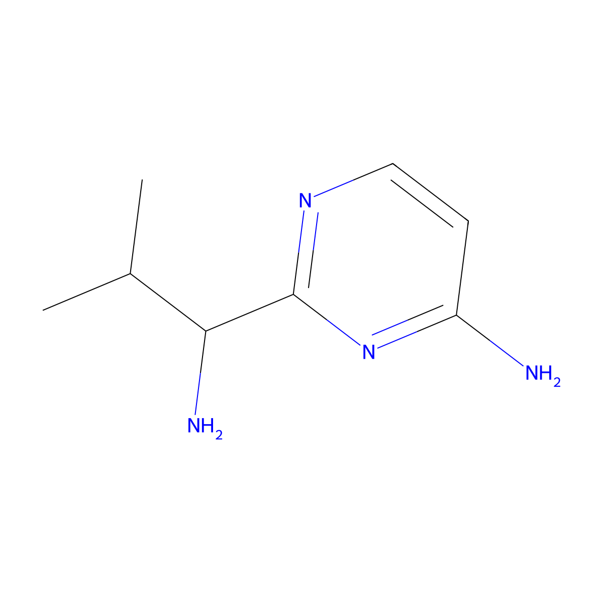 2-(1-Amino-2-methylpropyl)pyrimidin-4-amine molecular structure, CAS 1341942-94-6