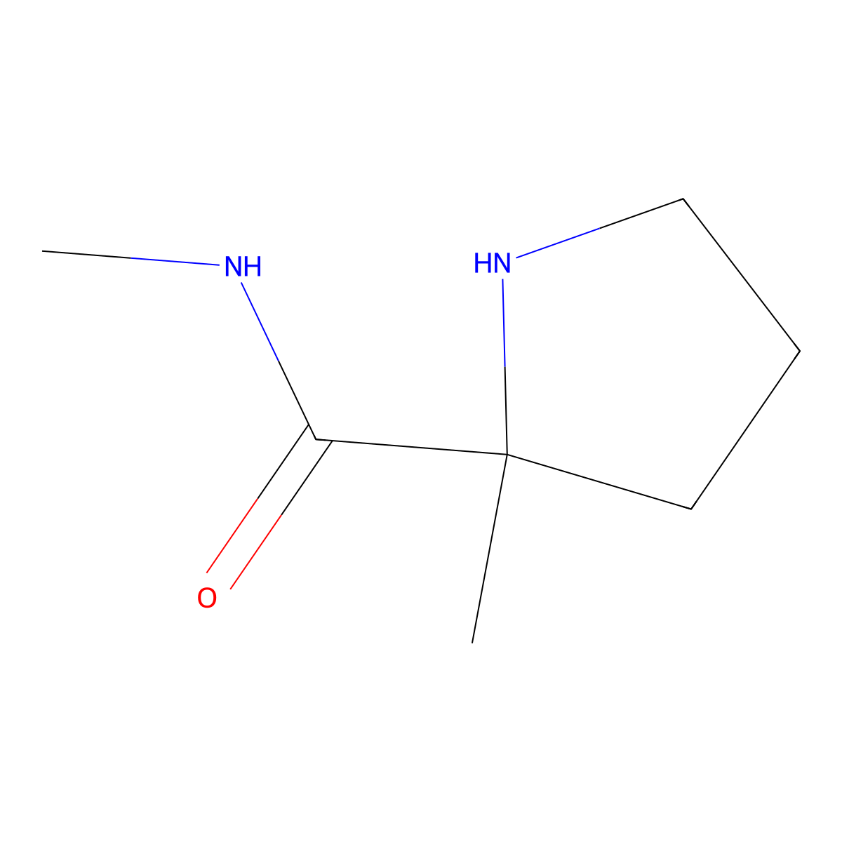 N,2-dimethylpyrrolidine-2-carboxamide molecular structure, CAS 1341946-60-8