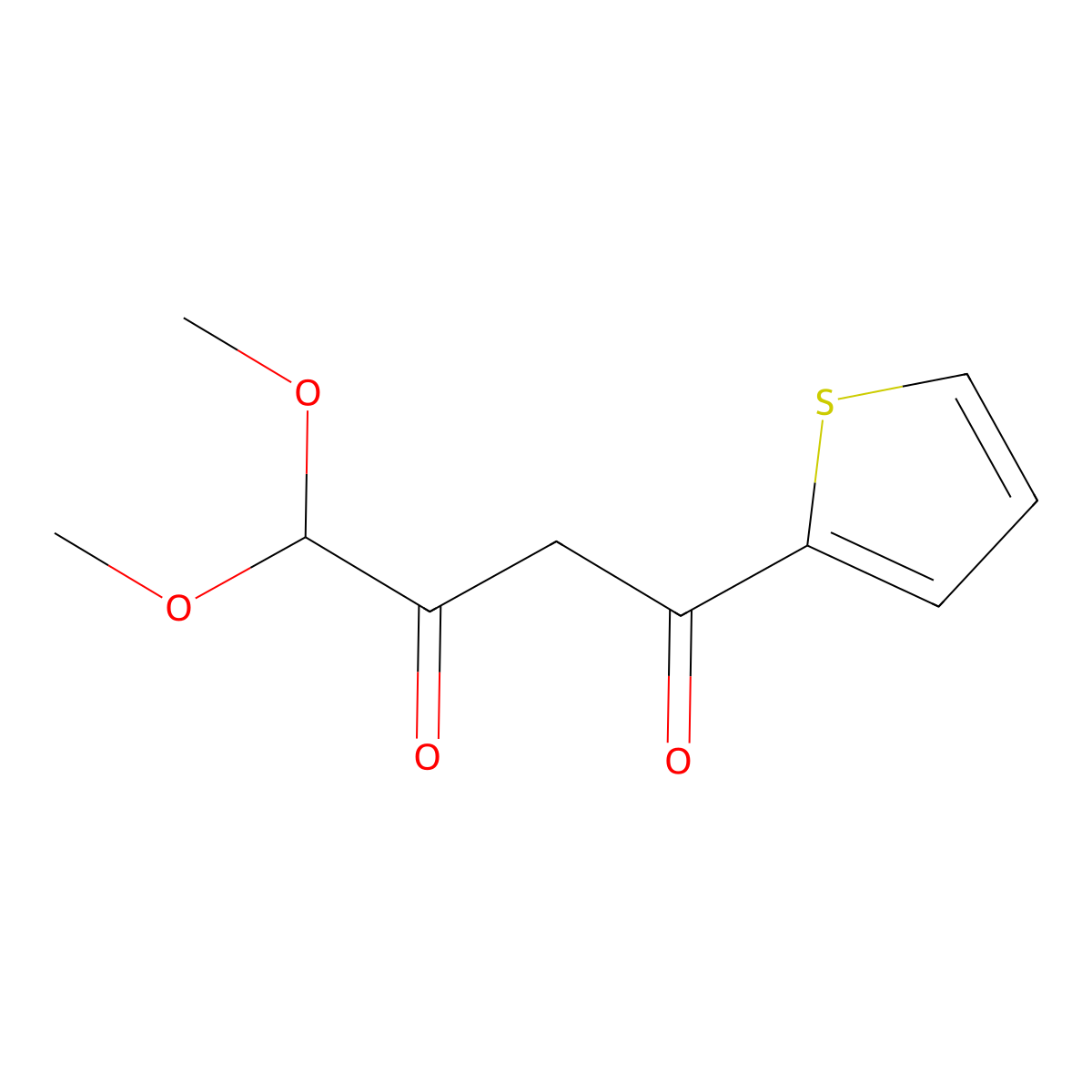 4,4-Dimethoxy-1-(thiophen-2-yl)butane-1,3-dione molecular structure, CAS 1341946-92-6