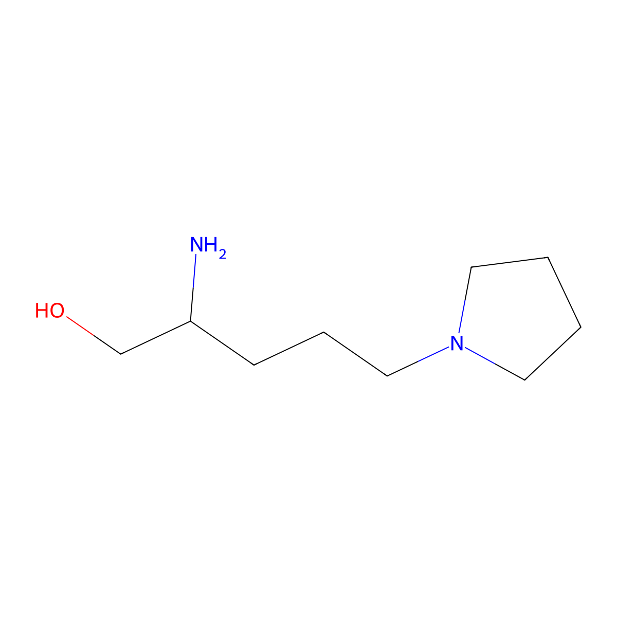 2-Amino-5-(pyrrolidin-1-yl)pentan-1-ol molecular structure, CAS 1341948-47-7