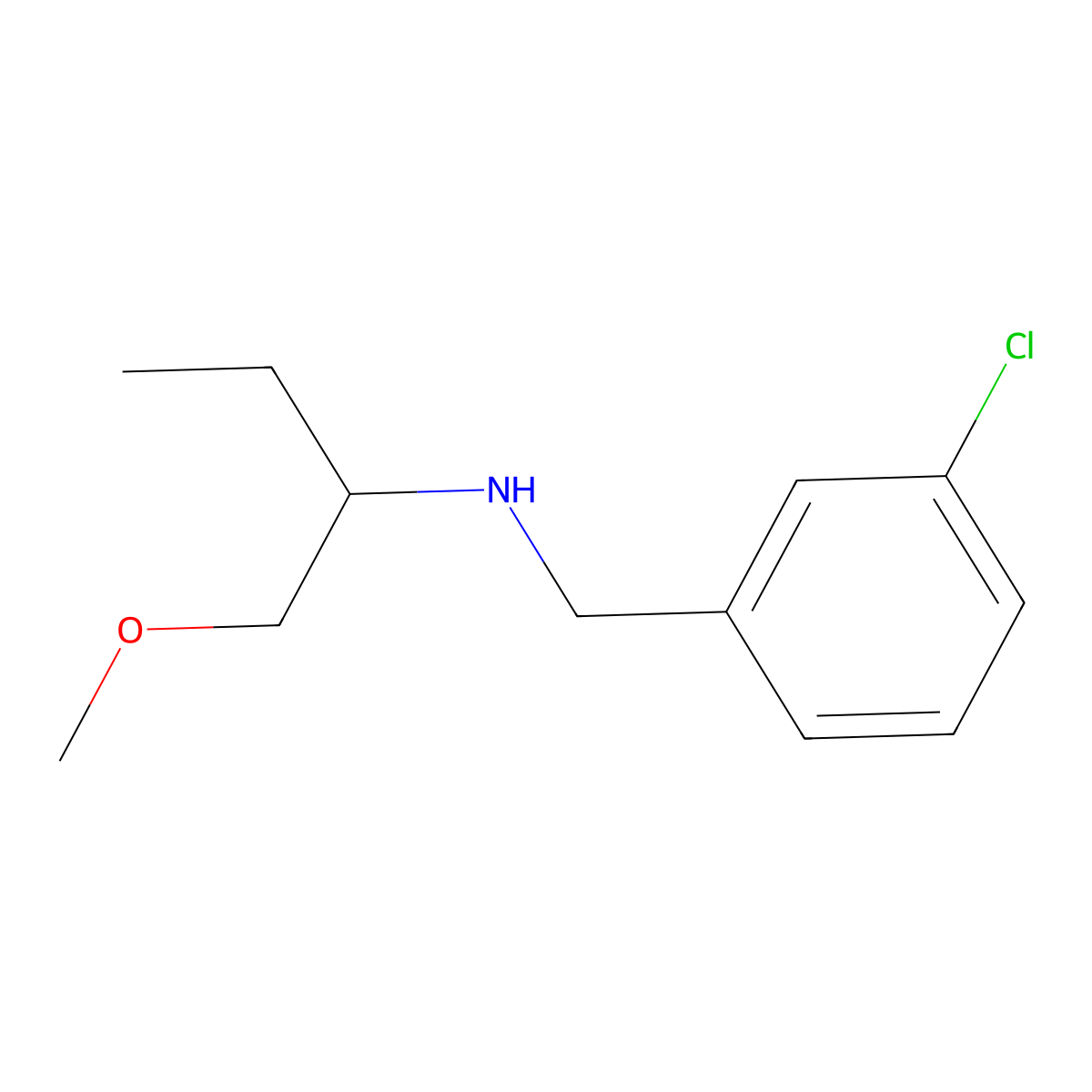 [(3-Chlorophenyl)methyl](1-methoxybutan-2-yl)amine molecular structure, CAS 1341950-45-5