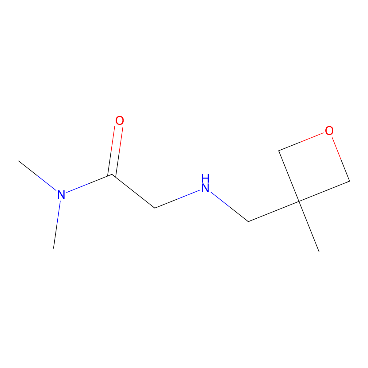 N,N-dimethyl-2-{[(3-methyloxetan-3-yl)methyl]amino}acetamide molecular structure, CAS 1341950-95-5