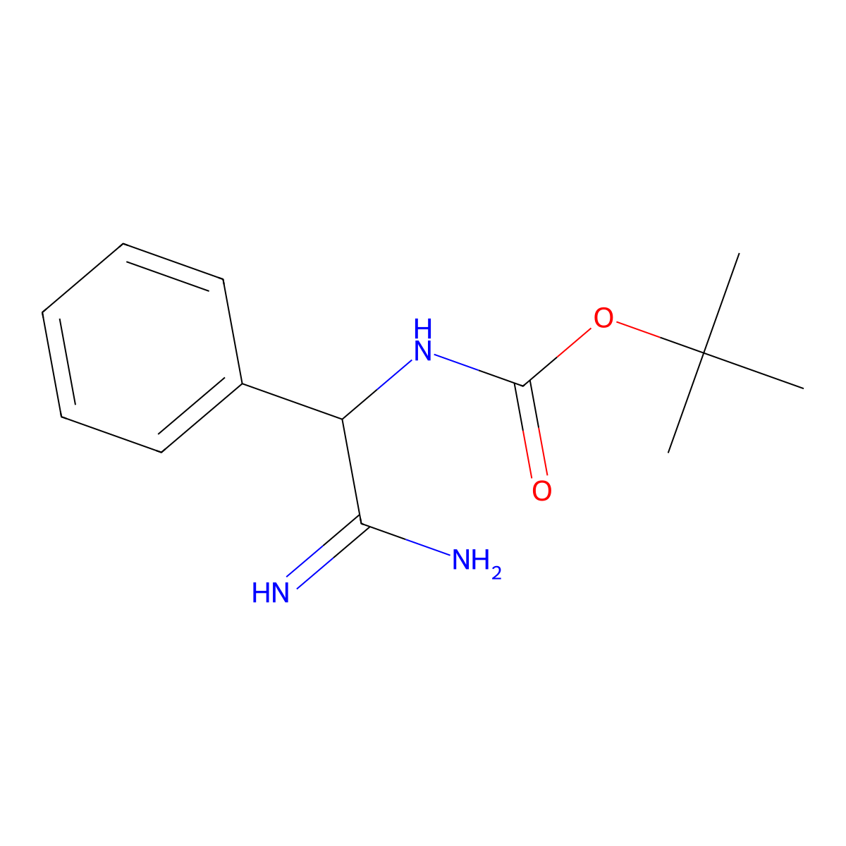 tert-butyl N-[carbamimidoyl(phenyl)methyl]carbamate molecular structure, CAS 1341951-75-4