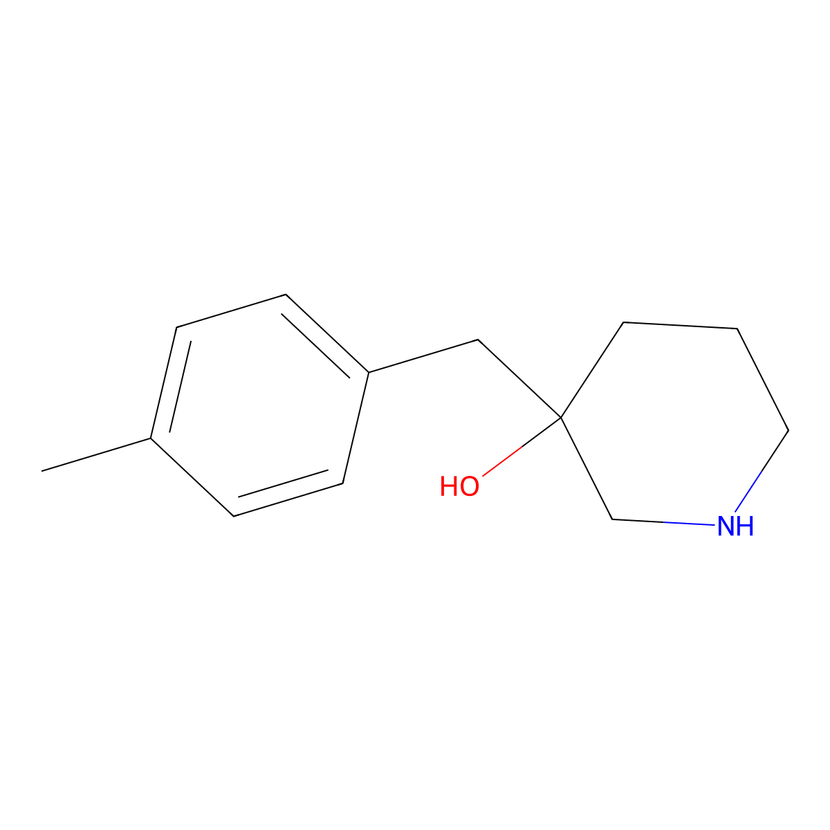 3-(4-Methylbenzyl)piperidin-3-ol molecular structure, CAS 1341959-16-7