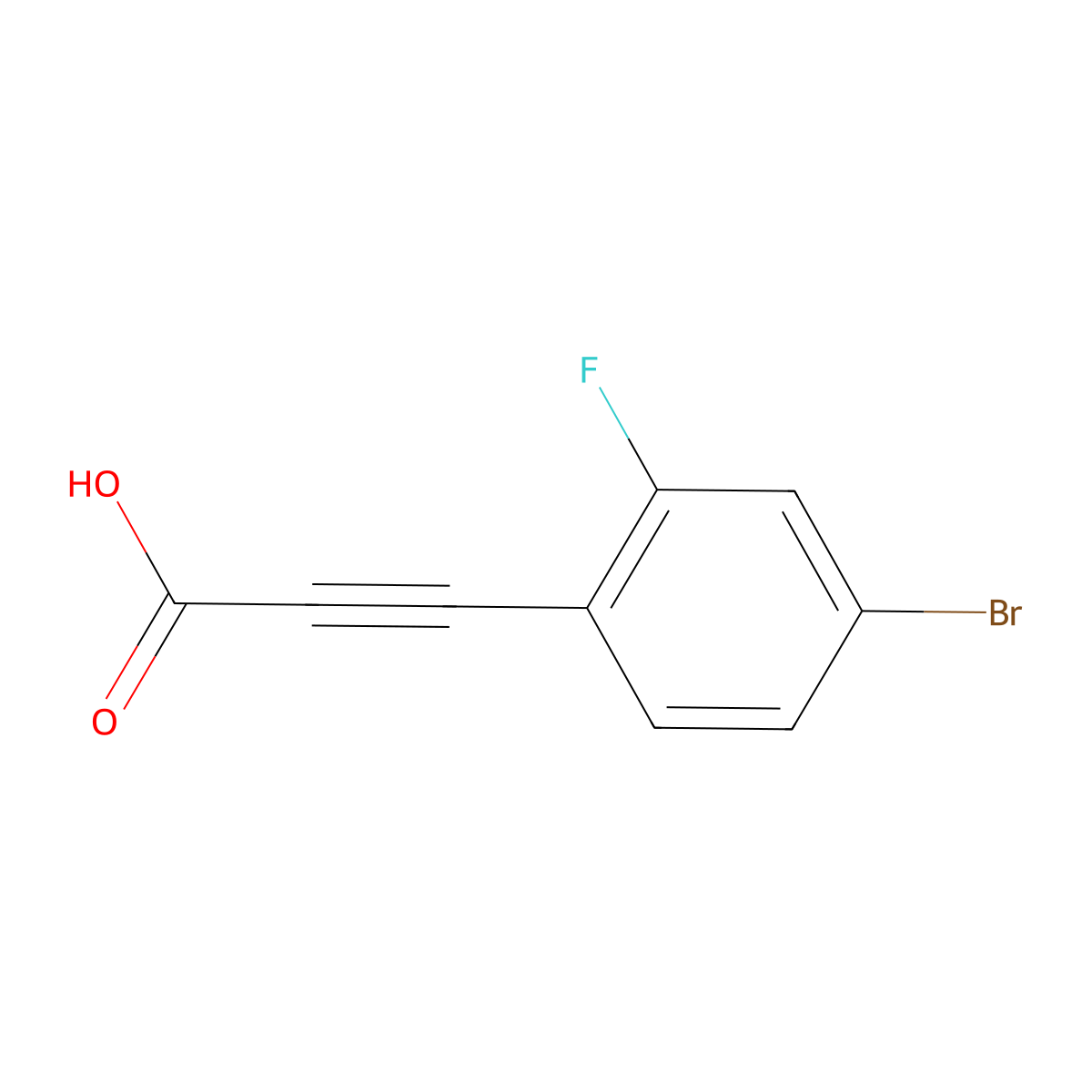 3-(4-Bromo-2-fluorophenyl)prop-2-ynoic acid molecular structure, CAS 1341959-96-3