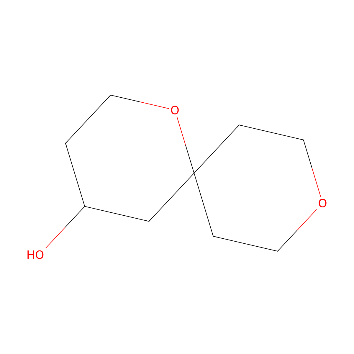 1,9-Dioxaspiro[5.5]undecan-4-ol molecular structure, CAS 1341961-33-8