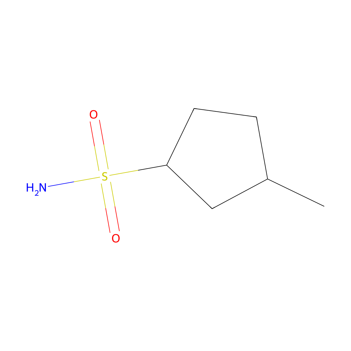 3-Methylcyclopentane-1-sulfonamide molecular structure, CAS 1341961-86-1