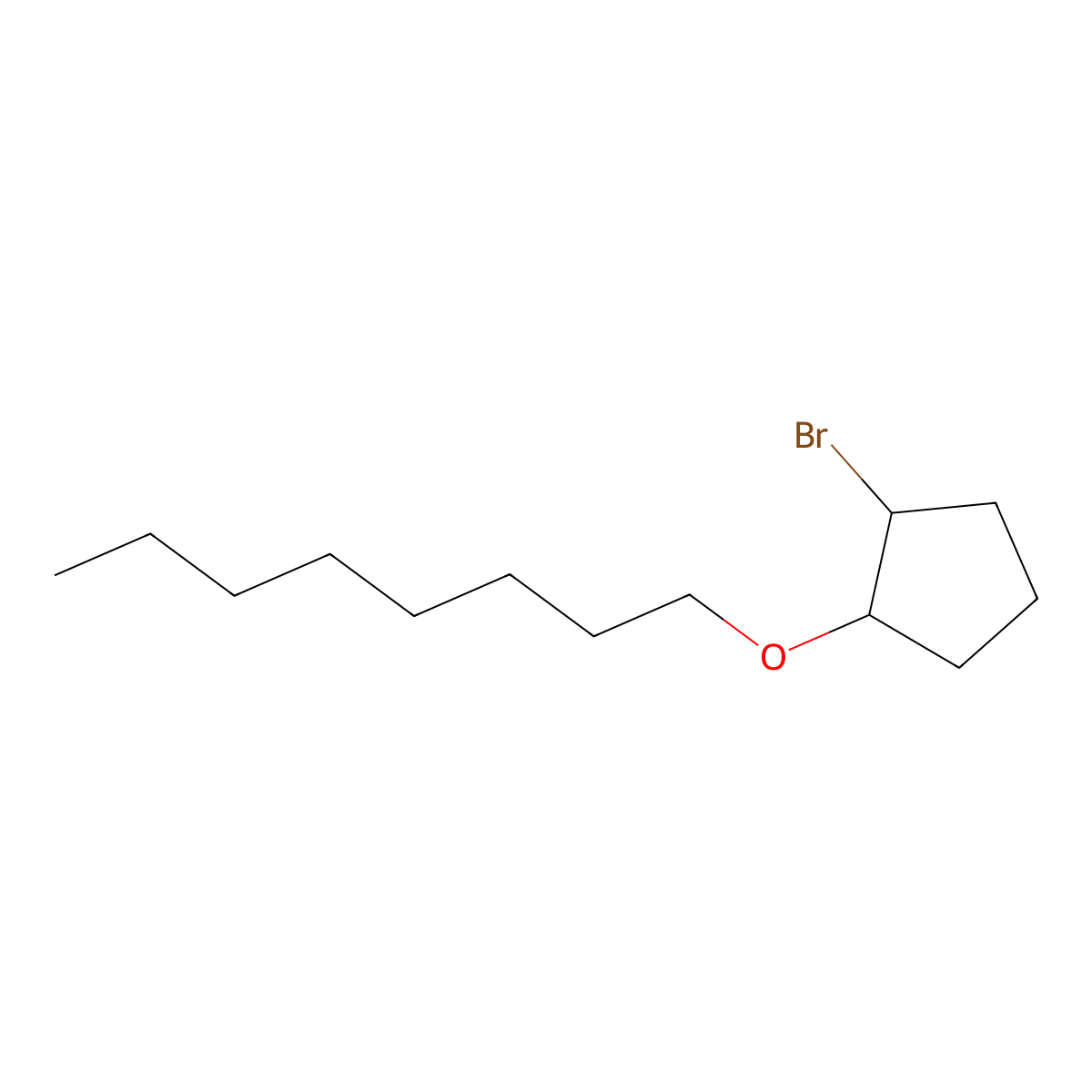 1-Bromo-2-(octyloxy)cyclopentane molecular structure, CAS 1341961-90-7