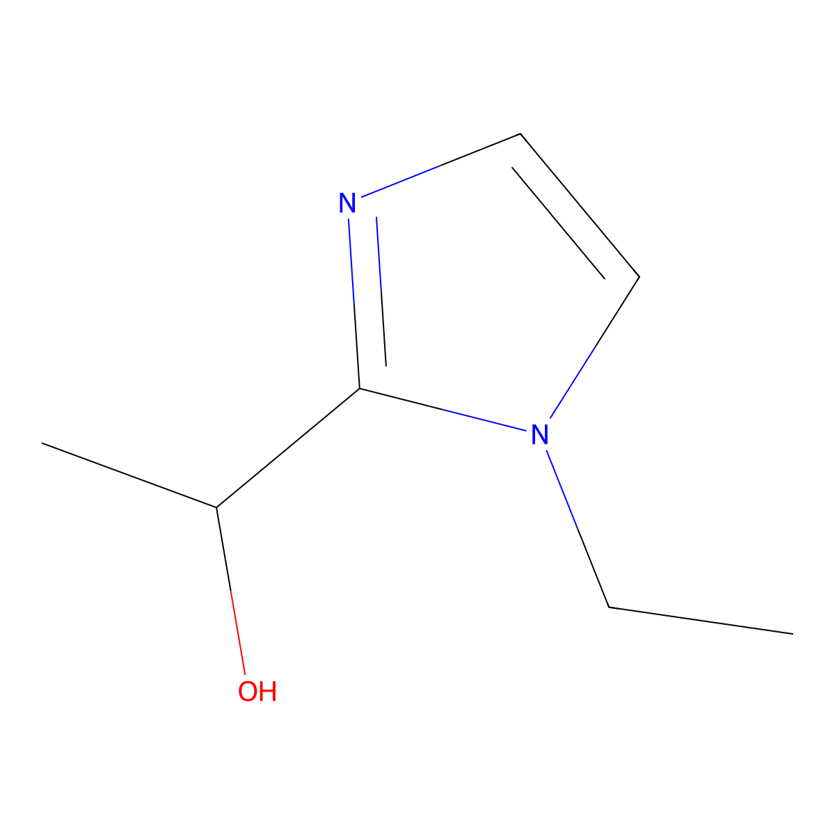 1-(1-ethyl-1H-imidazol-2-yl)ethan-1-ol molecular structure, CAS 1341962-52-4