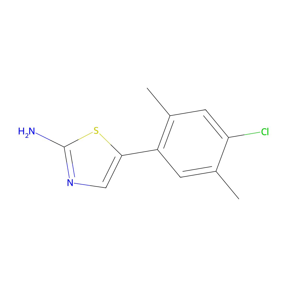 5-(4-Chloro-2,5-dimethylphenyl)thiazol-2-amine molecular structure, CAS 1341962-91-1