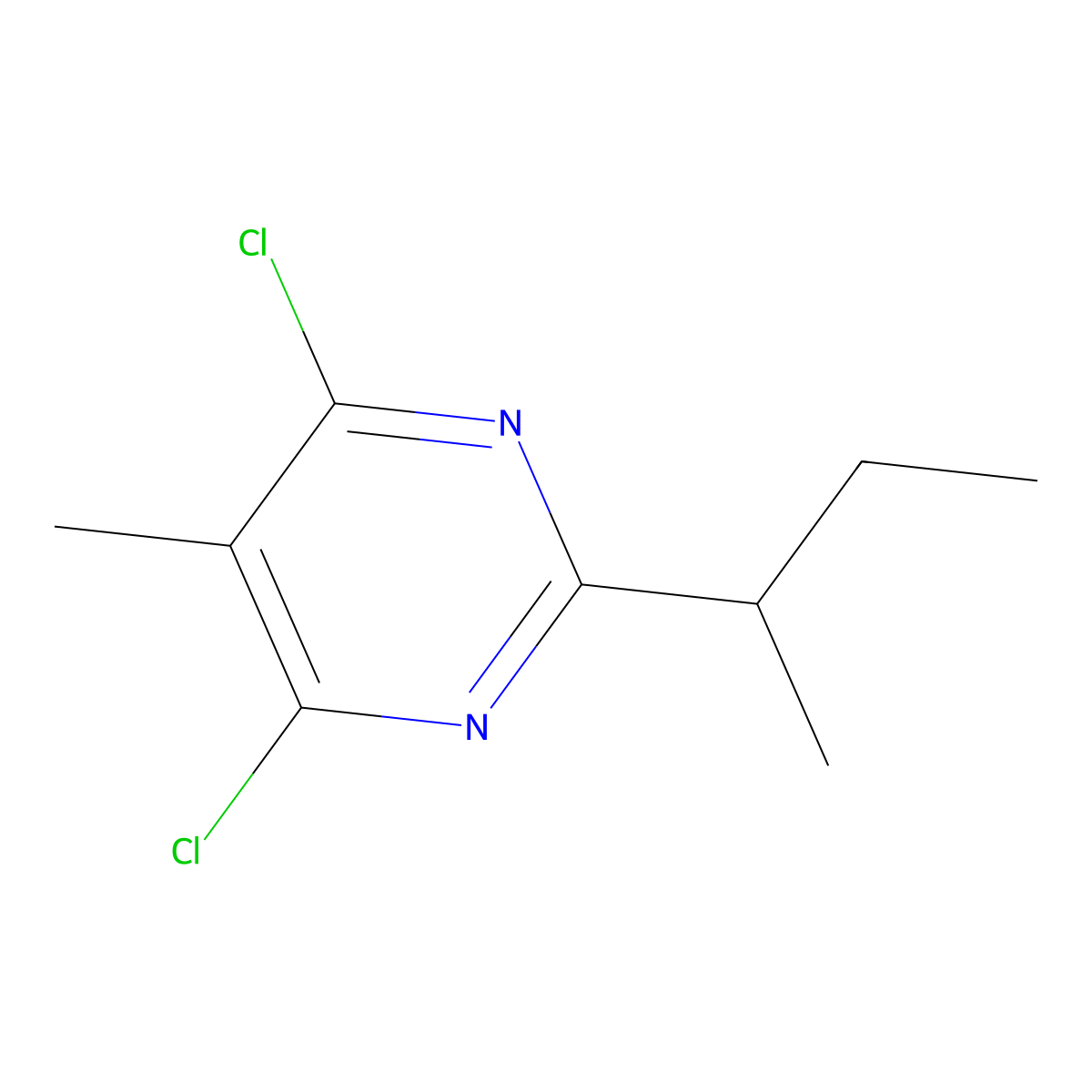 2-(Butan-2-yl)-4,6-dichloro-5-methylpyrimidine molecular structure, CAS 1341963-83-4