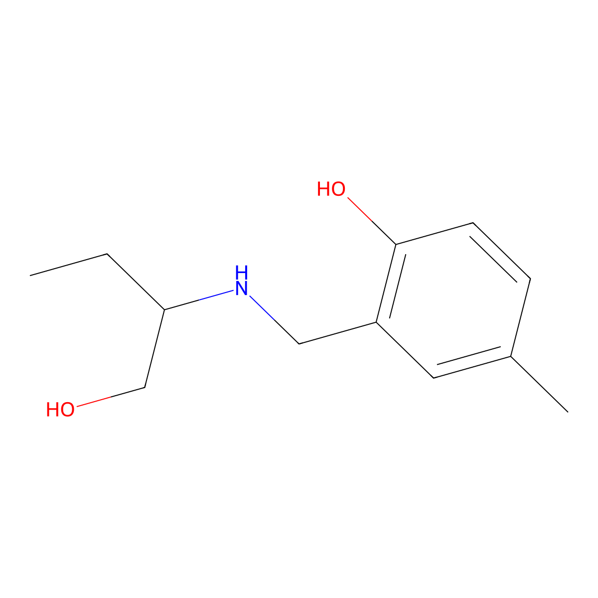 2-{[(1-Hydroxybutan-2-yl)amino]methyl}-4-methylphenol molecular structure, CAS 1341964-73-5