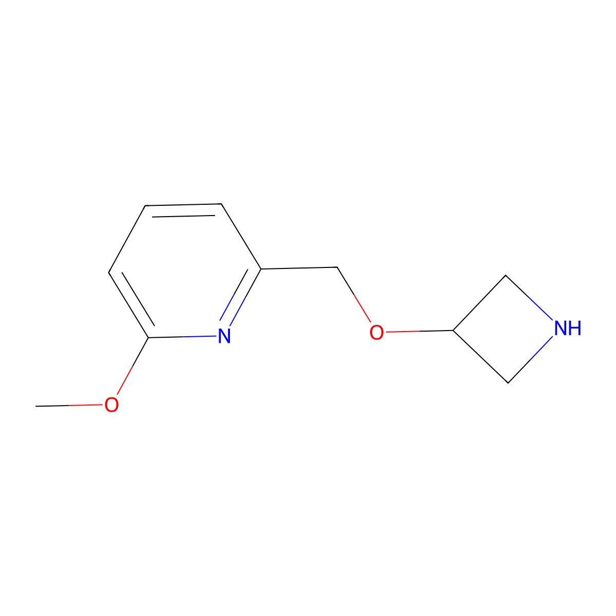 2-((Azetidin-3-yloxy)methyl)-6-methoxypyridine molecular structure, CAS 1341966-19-5