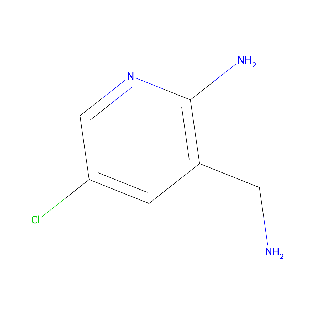 3-(Aminomethyl)-5-chloropyridin-2-amine molecular structure, CAS 1341966-86-6