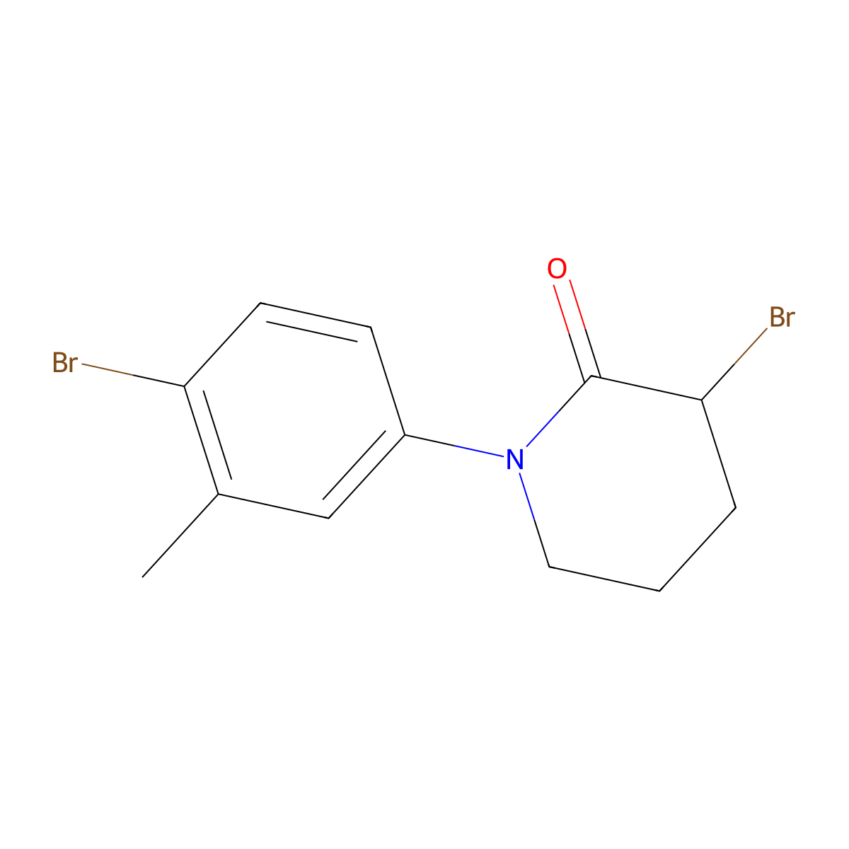 3-Bromo-1-(4-bromo-3-methylphenyl)piperidin-2-one molecular structure, CAS 1341968-84-0