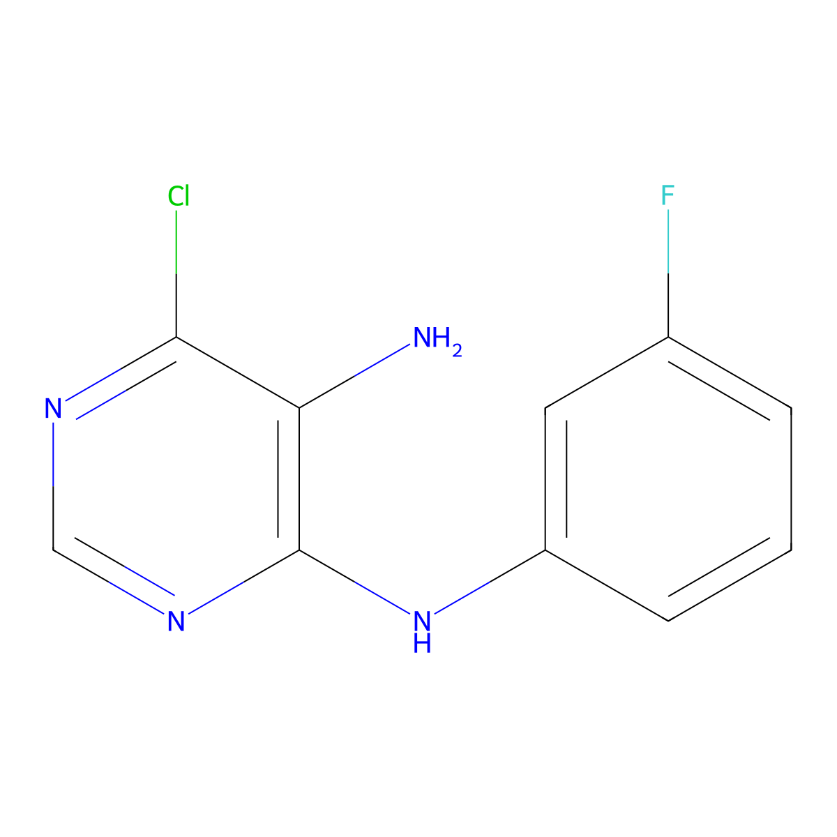 6-Chloro-N4-(3-fluorophenyl)pyrimidine-4,5-diamine molecular structure, CAS 1341969-54-7