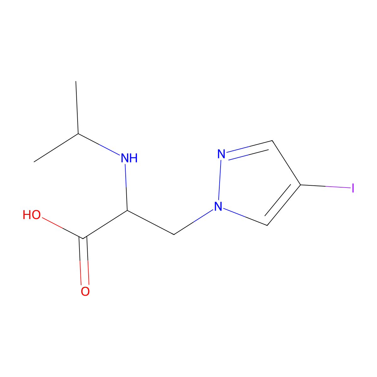 3-(4-Iodo-1h-pyrazol-1-yl)-2-(isopropylamino)propanoic acid molecular structure, CAS 1341969-82-1