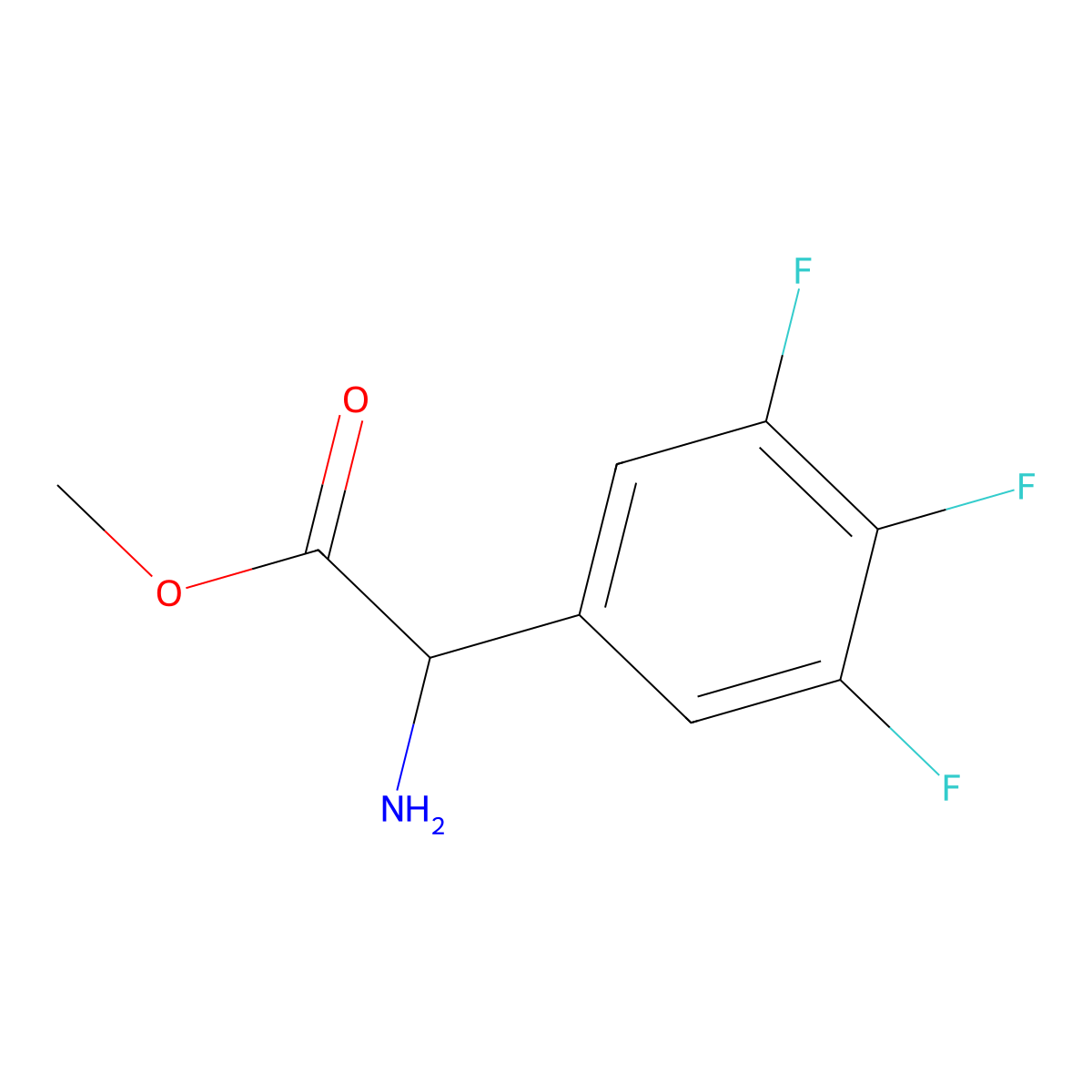 Methyl 2-amino-2-(3,4,5-trifluorophenyl)acetate molecular structure, CAS 1341970-16-8