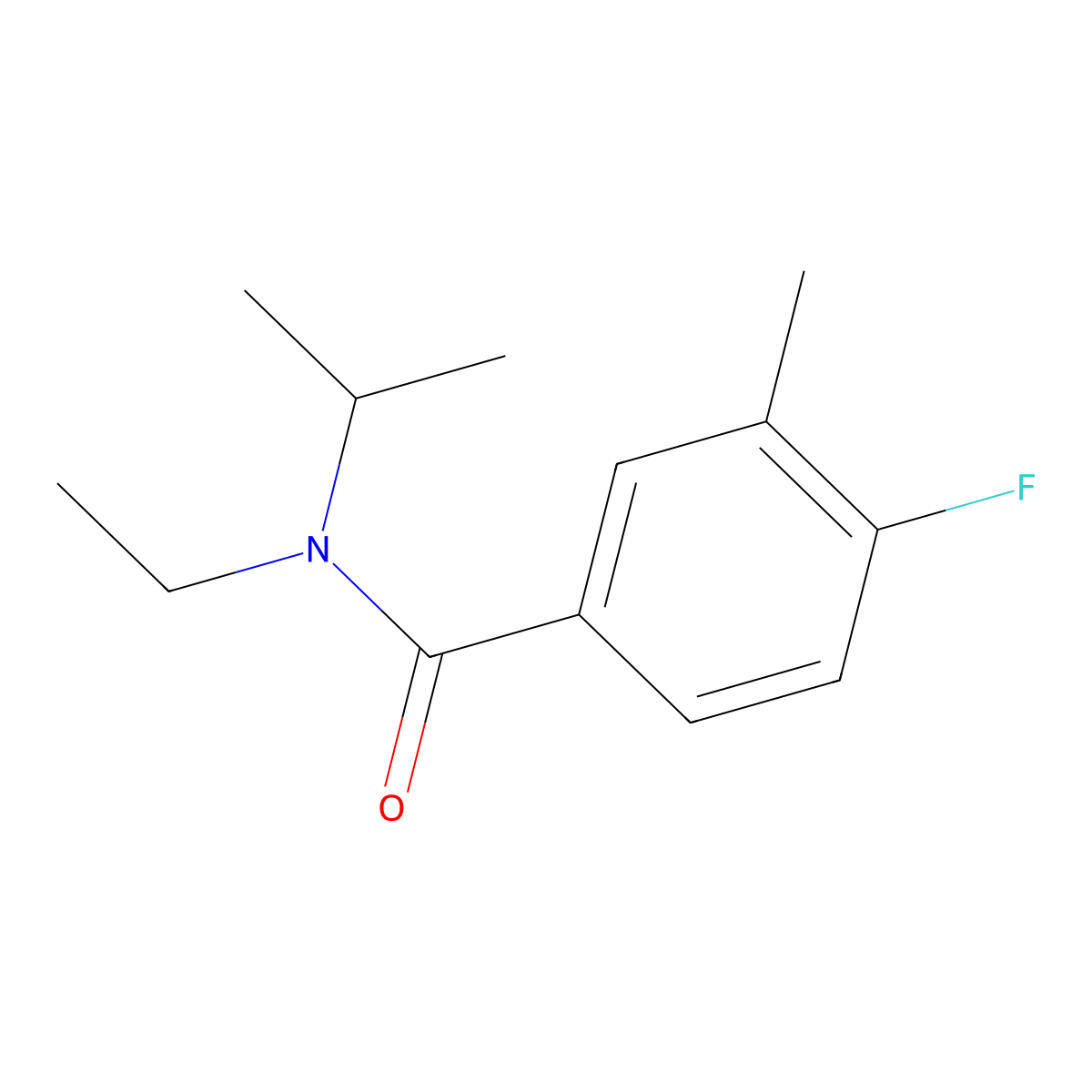 N-Ethyl-4-fluoro-3-methyl-N-(1-methylethyl)benzamide molecular structure, CAS 1341971-26-3