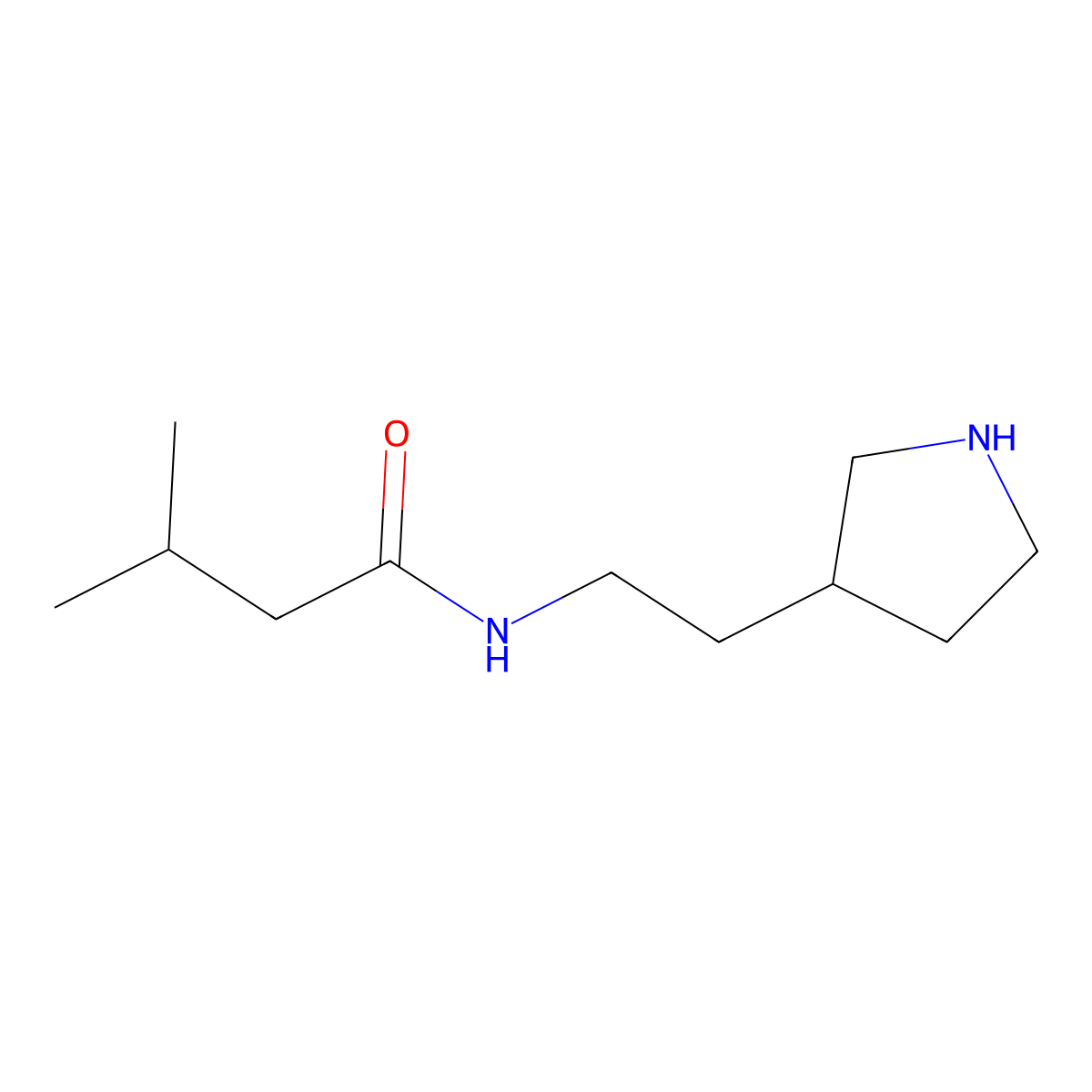 3-Methyl-N-(2-(pyrrolidin-3-yl)ethyl)butanamide molecular structure, CAS 1341972-99-3
