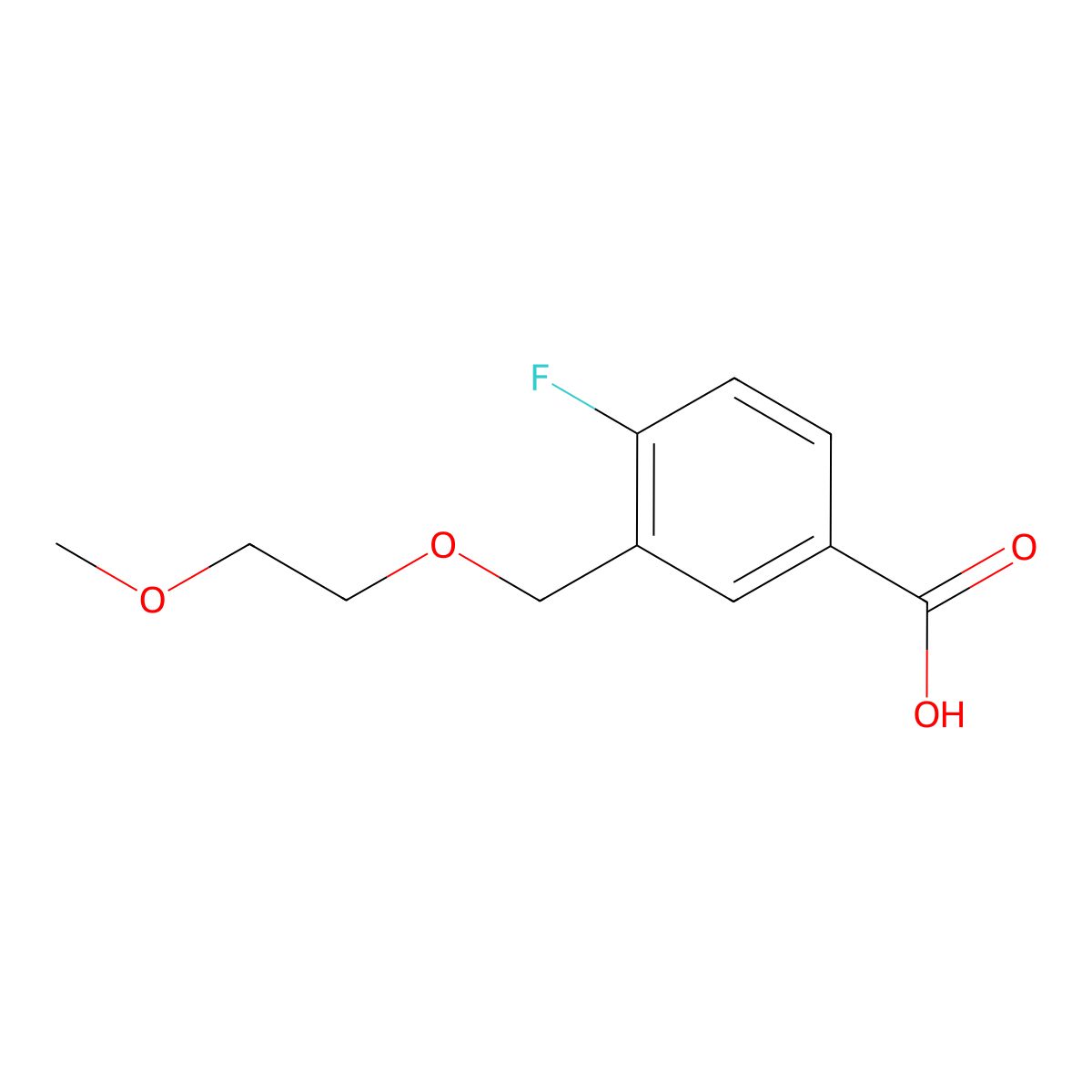 4-Fluoro-3-[(2-methoxyethoxy)methyl]benzoic acid molecular structure, CAS 1341974-27-3
