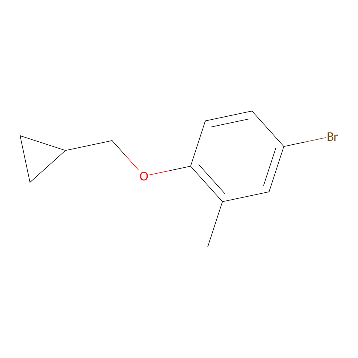 4-Bromo-1-(cyclopropylmethoxy)-2-methylbenzene molecular structure, CAS 1341978-95-7