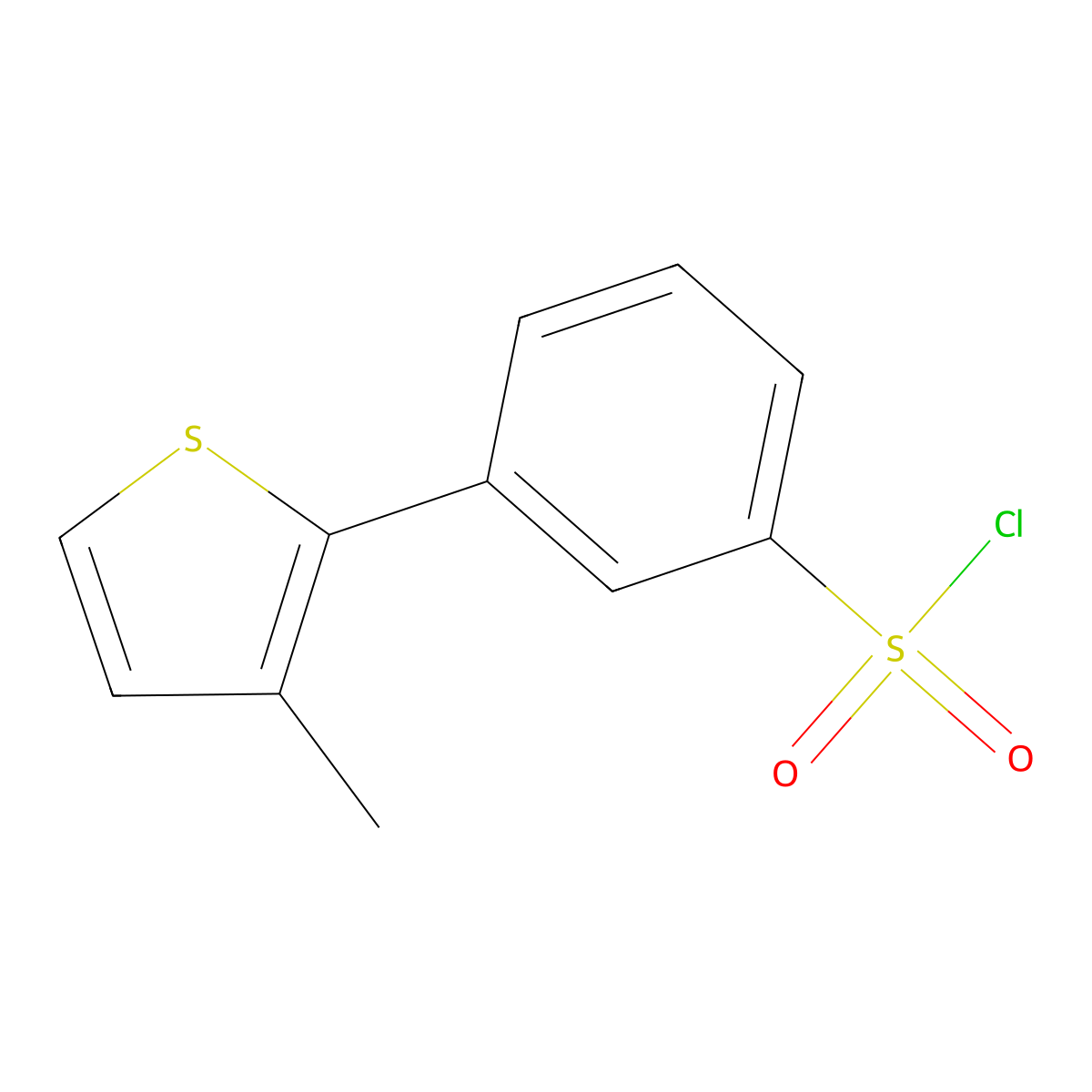 3-(3-Methylthiophen-2-yl)benzene-1-sulfonyl chloride molecular structure, CAS 1341979-62-1