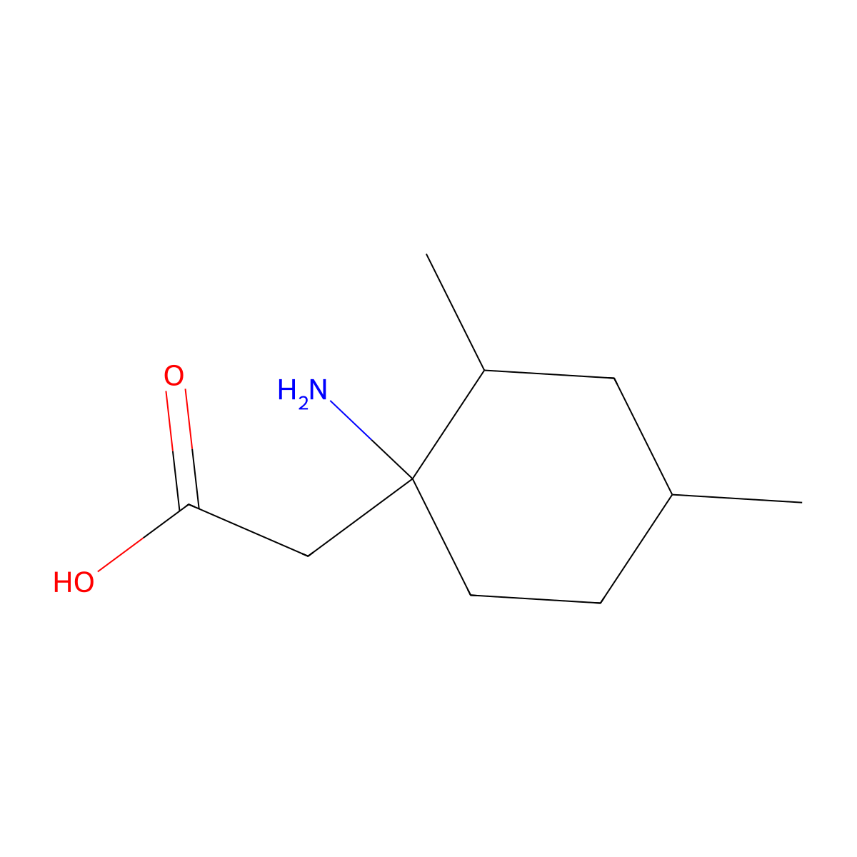 2-(1-Amino-2,4-dimethylcyclohexyl)acetic acid molecular structure, CAS 1341981-58-5