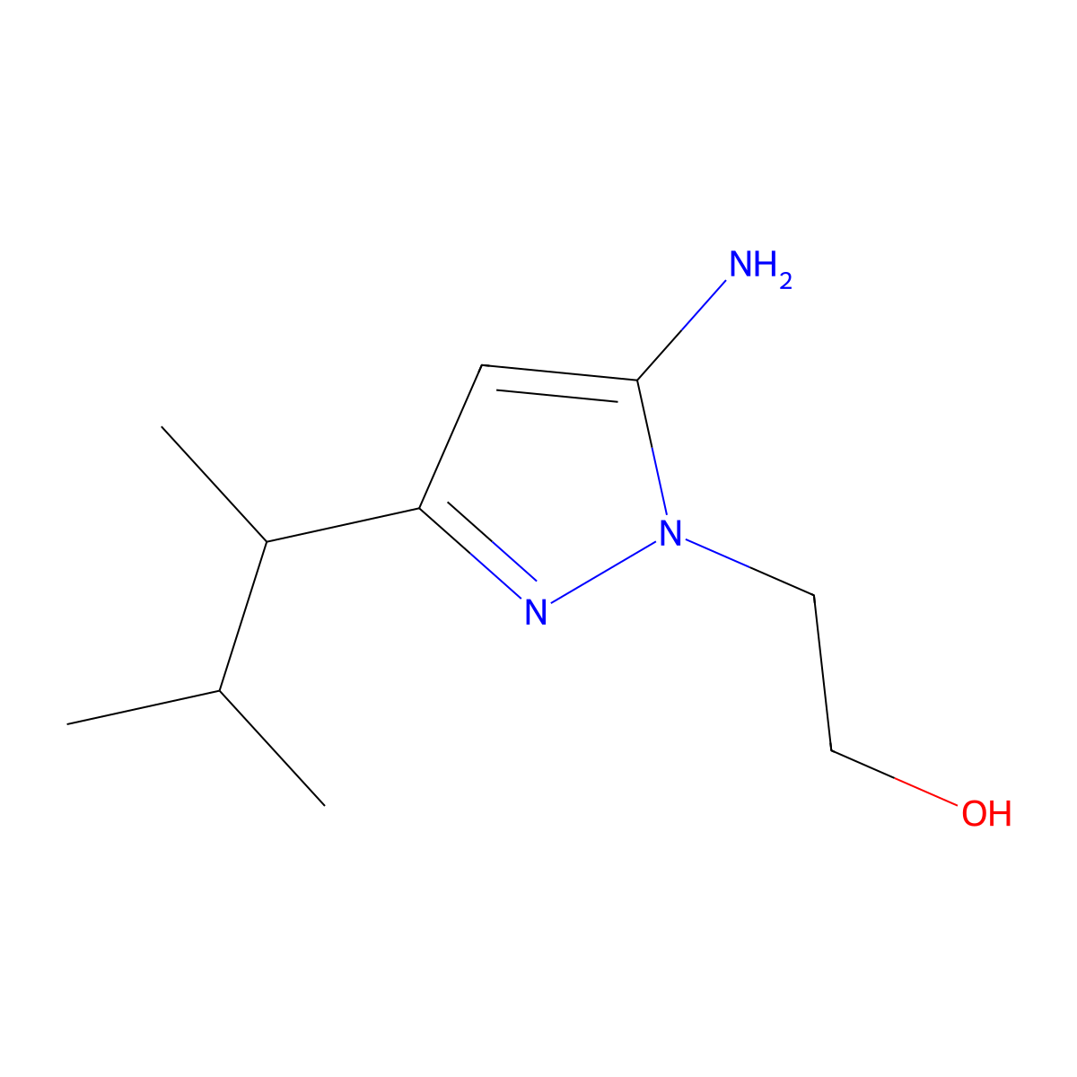 2-(5-Amino-3-(3-methylbutan-2-yl)-1h-pyrazol-1-yl)ethan-1-ol molecular structure, CAS 1341982-52-2