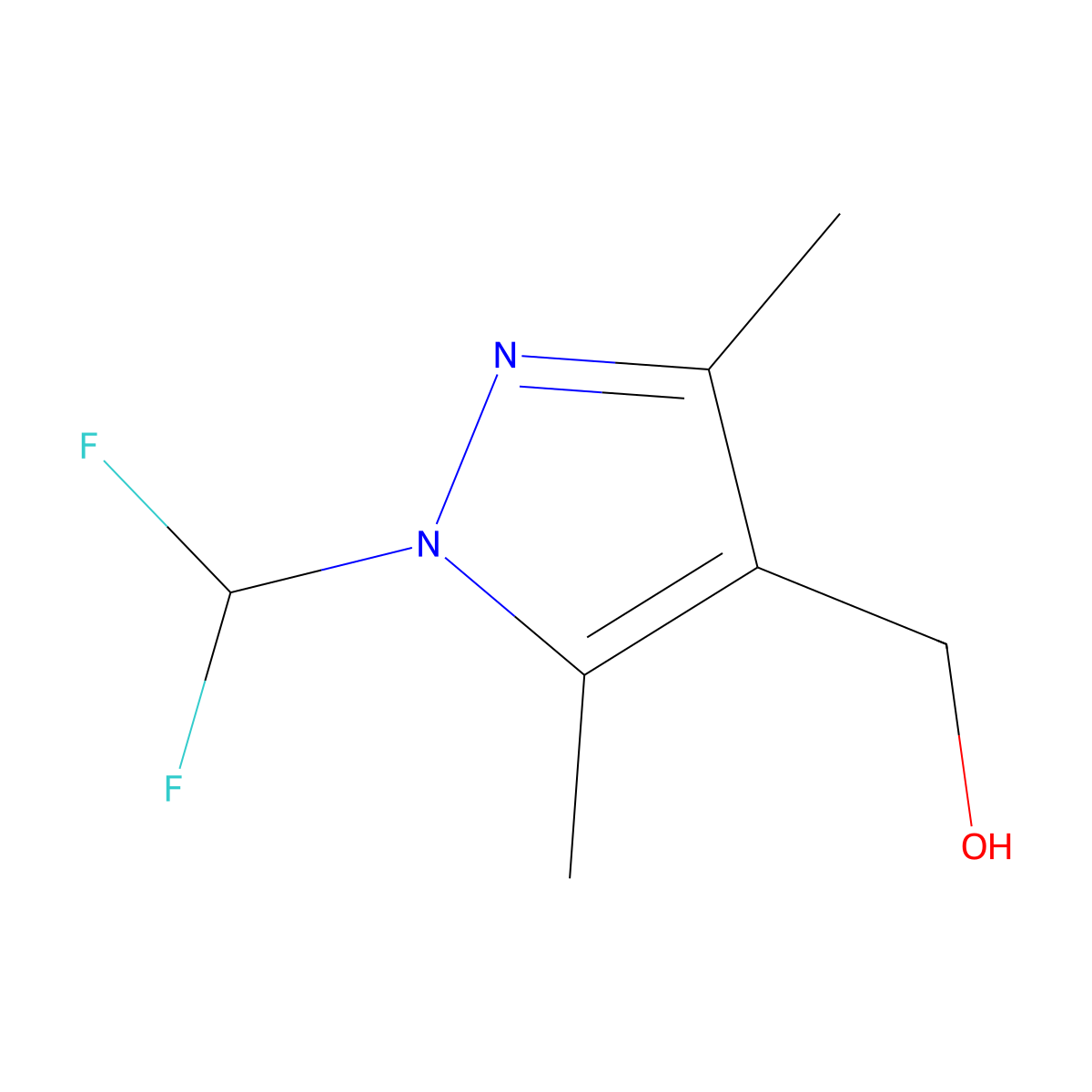 [1-(difluoromethyl)-3,5-dimethyl-1H-pyrazol-4-yl]methanol molecular structure, CAS 1341983-71-8