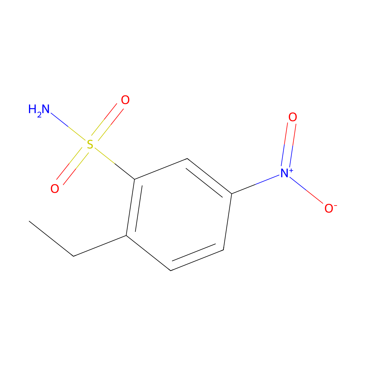 2-Ethyl-5-nitrobenzene-1-sulfonamide molecular structure, CAS 1341988-08-6
