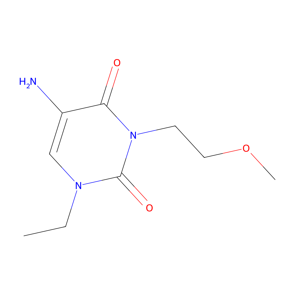 5-Amino-1-ethyl-3-(2-methoxyethyl)pyrimidine-2,4(1h,3h)-dione molecular structure, CAS 1341988-09-7