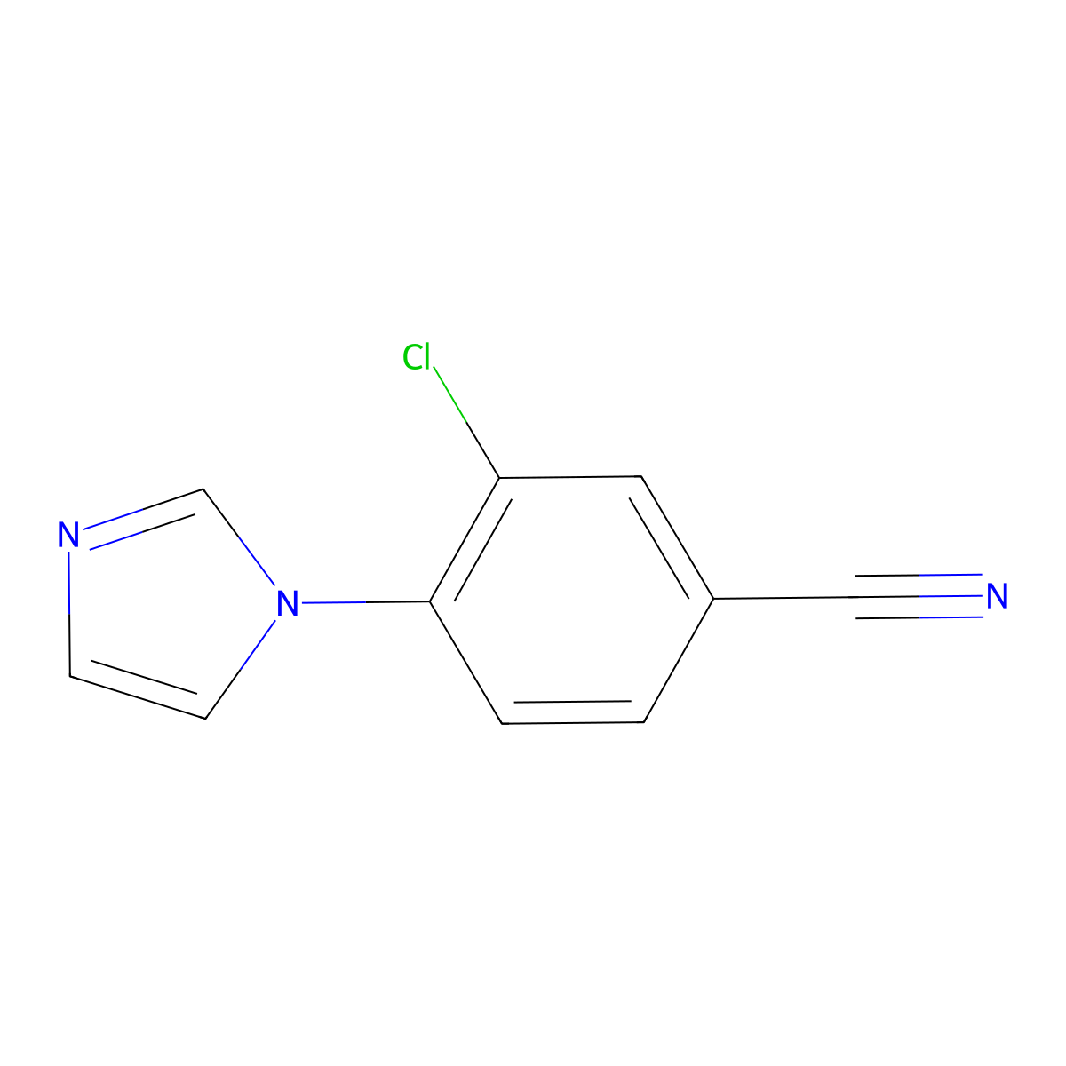 3-Chloro-4-(imidazol-1-yl)benzonitrile molecular structure, CAS 1341988-51-9
