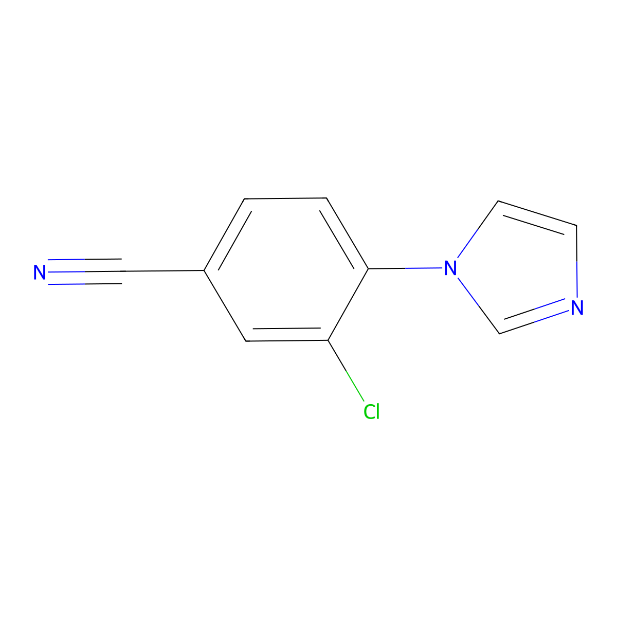 3-Chloro-4-(imidazol-1-yl)benzonitrile molecular structure, CAS 1341988-51-9