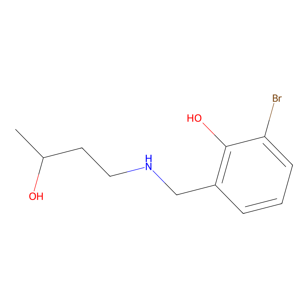 2-Bromo-6-{[(3-hydroxybutyl)amino]methyl}phenol molecular structure, CAS 1341989-48-7
