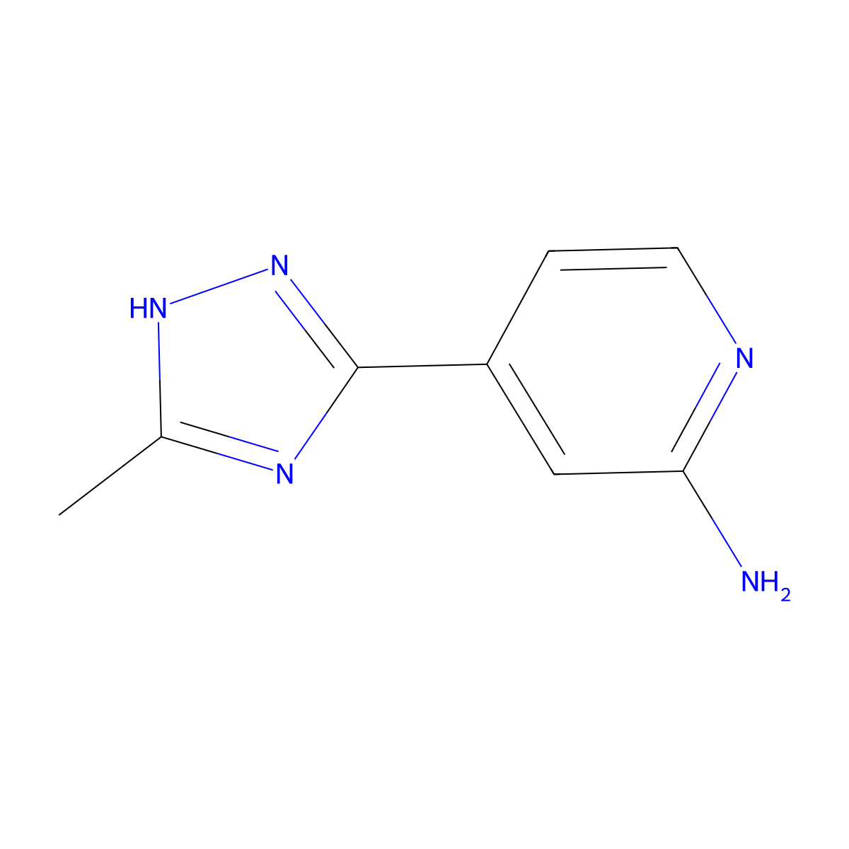 4-(5-methyl-1H-1,2,4-triazol-3-yl)pyridin-2-amine molecular structure, CAS 1341990-96-2
