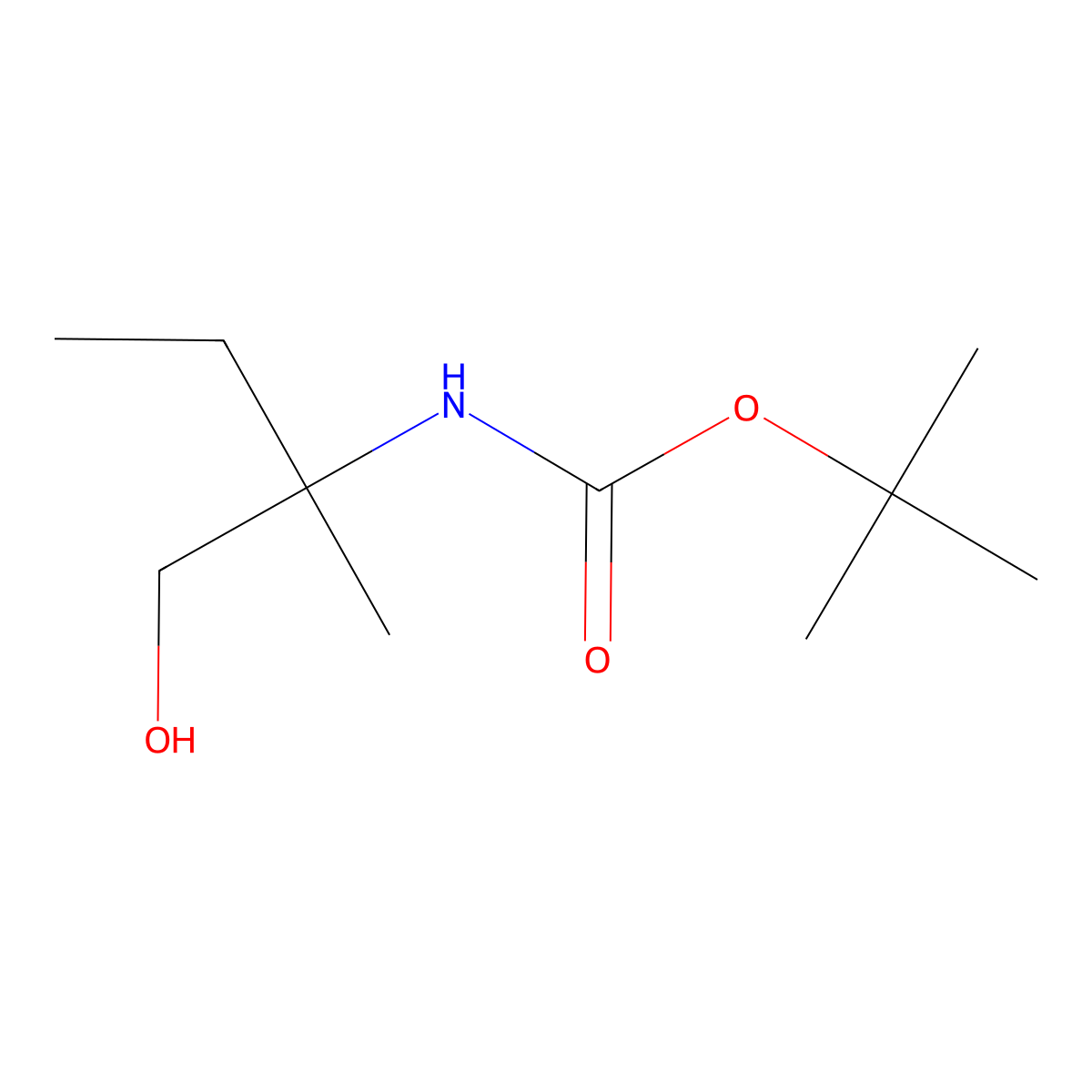 tert-butyl N-(1-hydroxy-2-methylbutan-2-yl)carbamate molecular structure, CAS 1341992-26-4