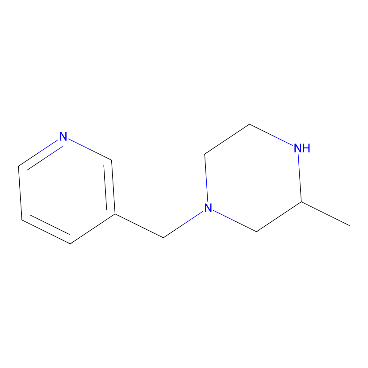 3-Methyl-1-(pyridin-3-ylmethyl)piperazine molecular structure, CAS 1341992-37-7