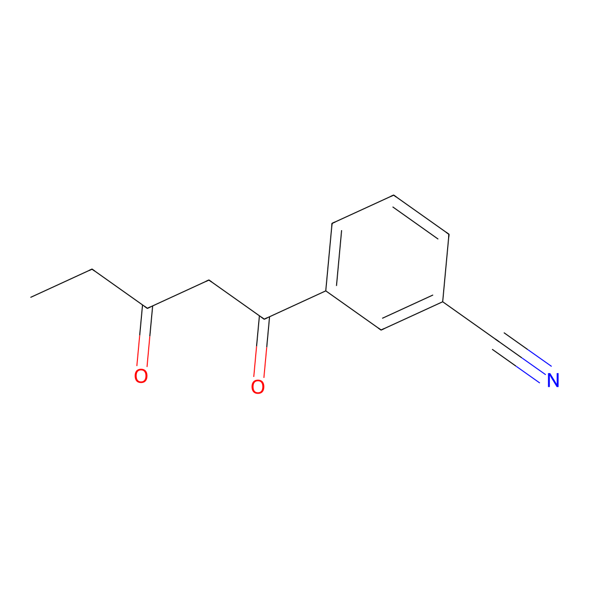 3-(3-Oxopentanoyl)benzonitrile molecular structure, CAS 1341993-76-7