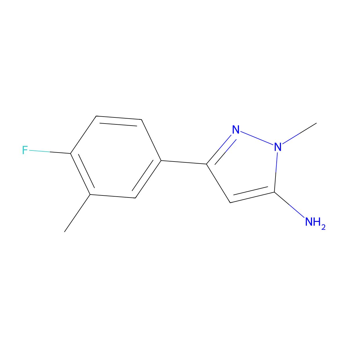 3-(4-Fluoro-3-methylphenyl)-1-methyl-1h-pyrazol-5-amine molecular structure, CAS 1341993-84-7