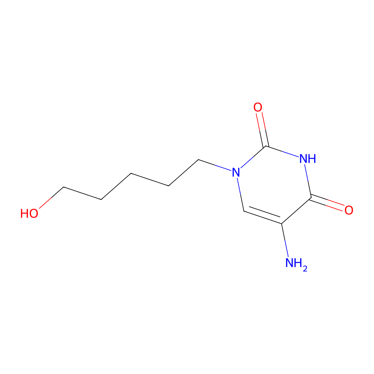 5-Amino-1-(5-hydroxypentyl)pyrimidine-2,4(1h,3h)-dione molecular structure, CAS 1341994-12-4