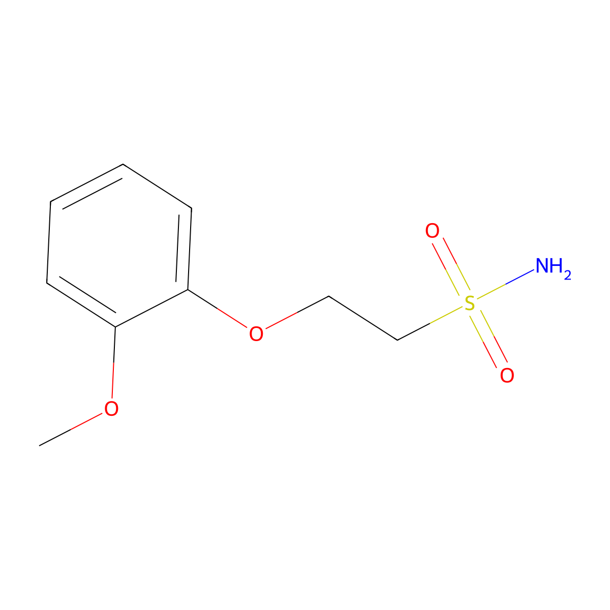 2-(2-Methoxyphenoxy)ethane-1-sulfonamide molecular structure, CAS 1341999-23-2