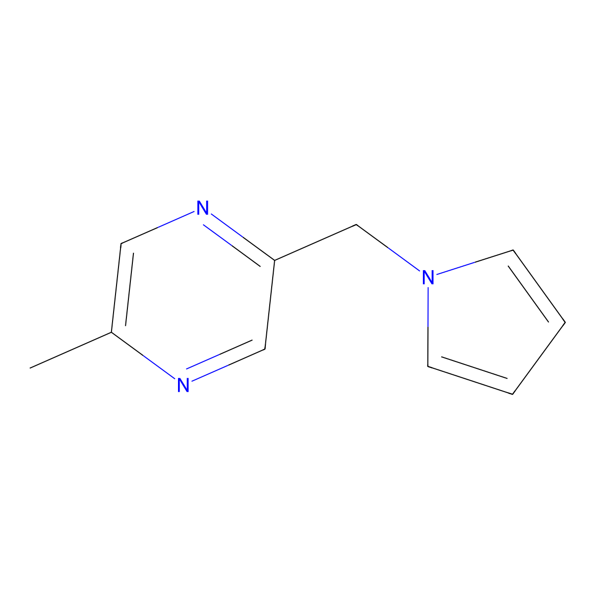 2-Methyl-5-(1H-pyrrol-1-ylmethyl)pyrazine molecular structure, CAS 1341999-78-7