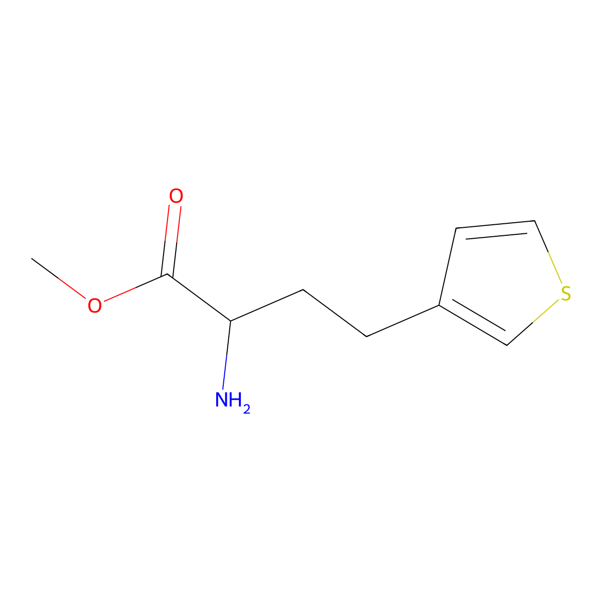 Methyl 2-amino-4-(thiophen-3-yl)butanoate molecular structure, CAS 1341999-83-4