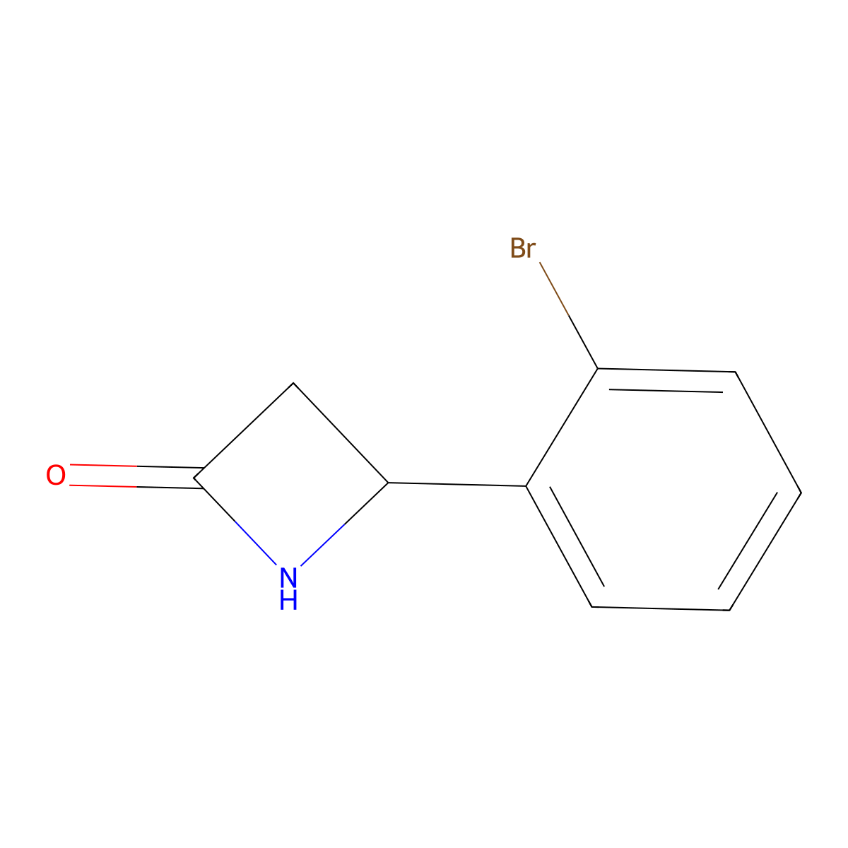 4-(2-Bromophenyl)azetidin-2-one molecular structure, CAS 1341999-93-6