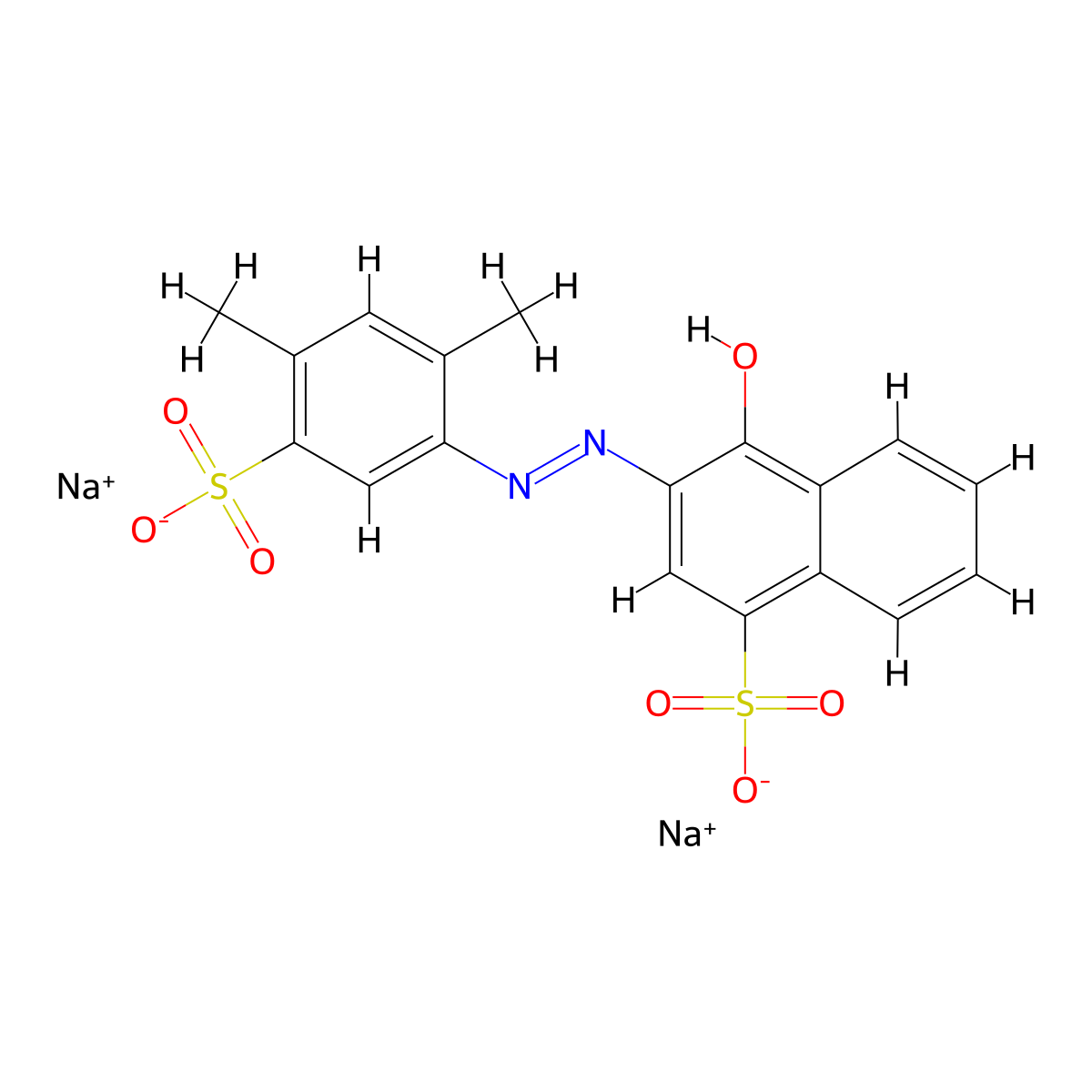 FD&C Red 4 molecular structure, CAS 1342-35-4