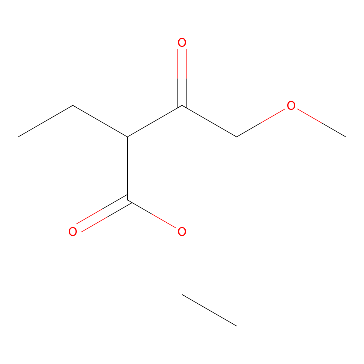 Ethyl 2-ethyl-4-methoxy-3-oxobutanoate molecular structure, CAS 13420-03-6
