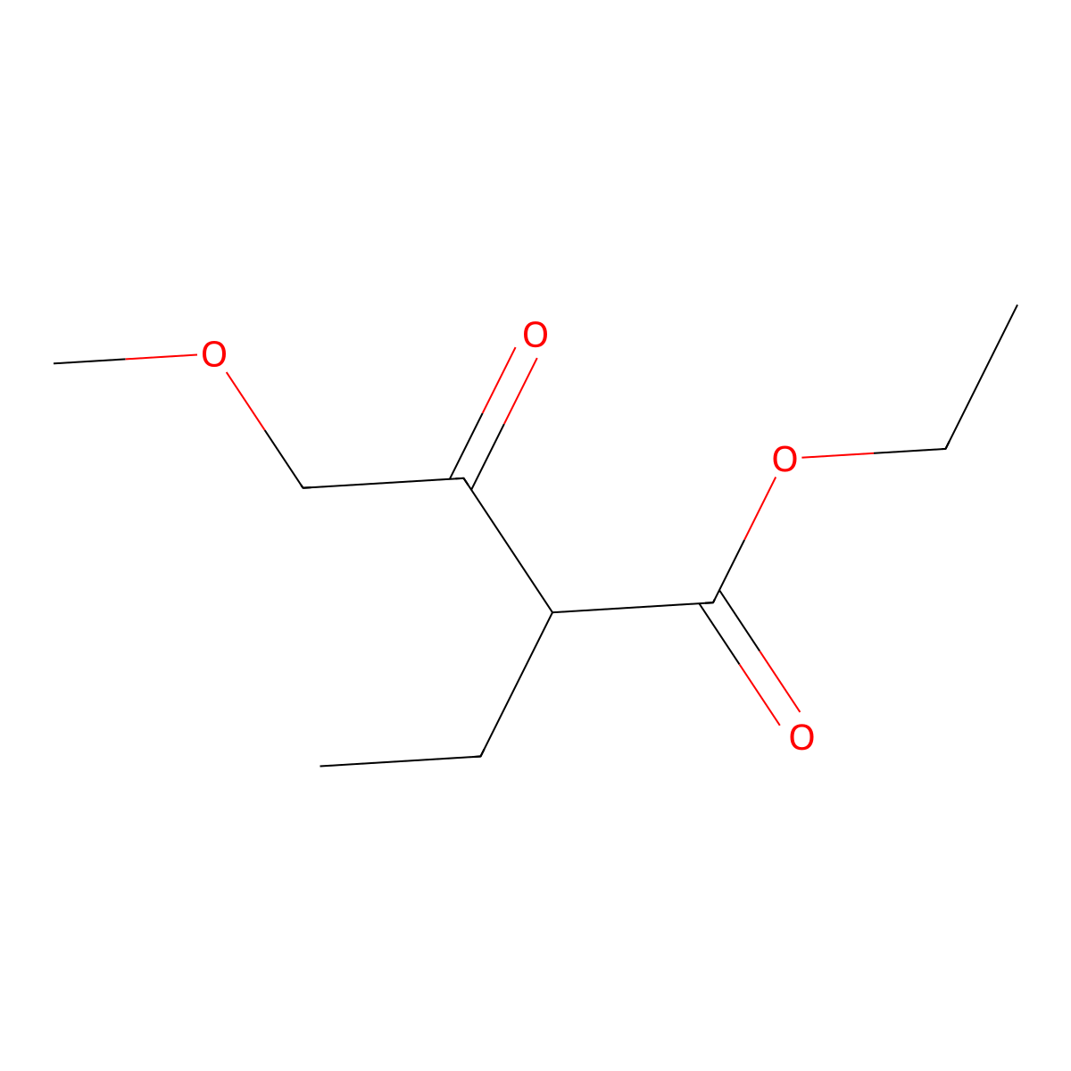 Ethyl 2-ethyl-4-methoxy-3-oxobutanoate molecular structure, CAS 13420-03-6
