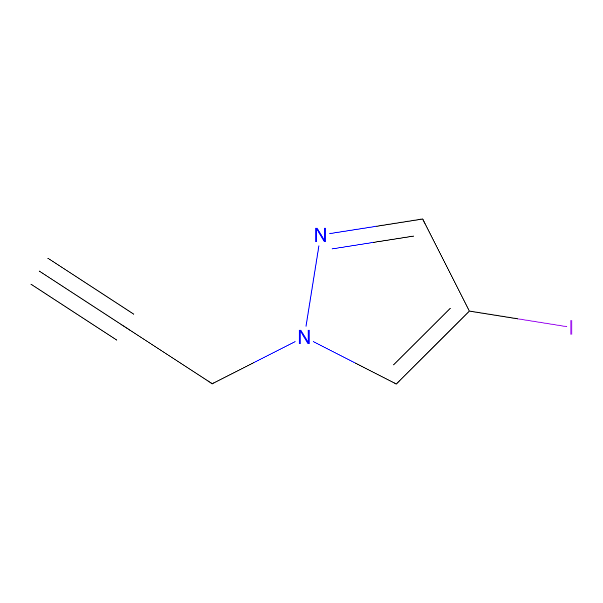 4-iodo-1-(prop-2-yn-1-yl)-1H-pyrazole molecular structure, CAS 1342001-17-5